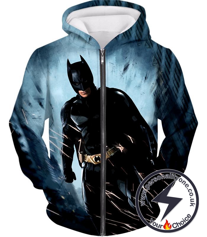 DC Comic Action Hero Batman Cool Graphic Zip Up Hoodie